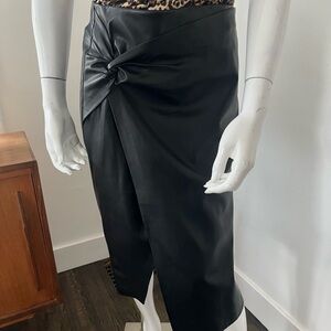 Black Faux Leather  Skirt